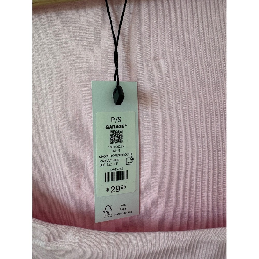 Garage Light Pink Short Sleeve Scoop Neck Tee - Picture 4 of 5
